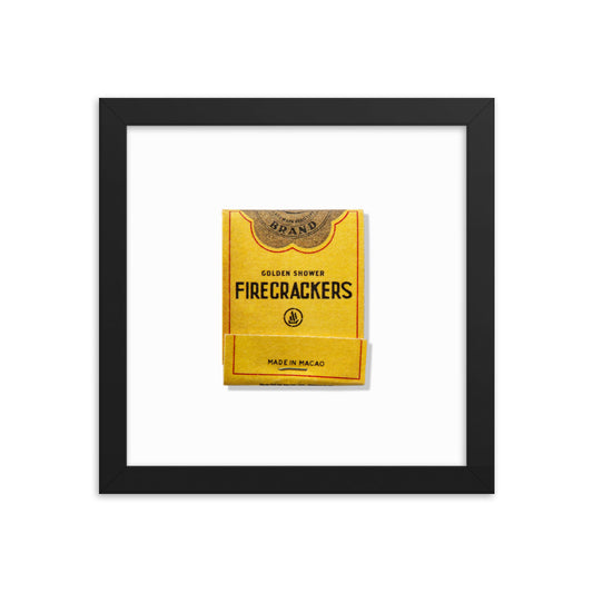 Firecrackers Matchbox Framed Print