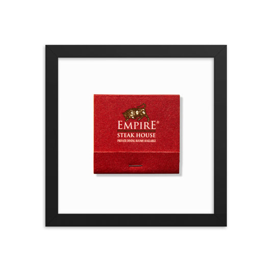 Empire Steak House Matchbox Framed Print