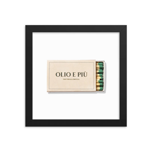 Olio E Piu Matchbox Framed Print
